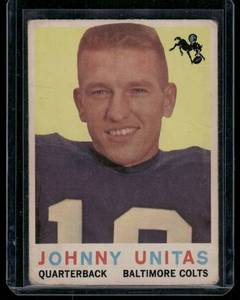 lot 81A image: Johnny Unitas 1959 Topps #1 Vintage Football Card