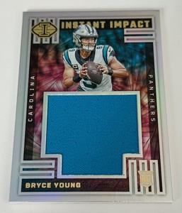 lot 74A image: Bryce Young RC Jumbo Relic 2023 Illusions Instant Impact #II-BYG Rookie Football Card