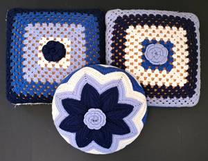 lot 259 image: Groovy Vintage Crocheted Pillow Collection