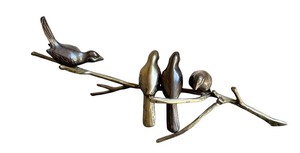 lot 68 image: Vintage Decorative Brass Birds on Branch Figurine