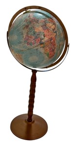 lot 81 image: Vintage Replogle 12-Inch World Nation Series Globe on Stand