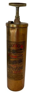 lot 165 image: Dayton Brass Fire Extinguisher 13.5 Inch Vintage Pump Model 383