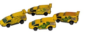lot 181 image: Lot of 4 Vintage Hot Wheels Incredible Hulk Diecast Cars 1978
