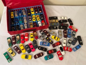 lot 357 image: Collection of Hot Wheels Mercedes Benz and Limousines with Fast Lane 48 Car Case