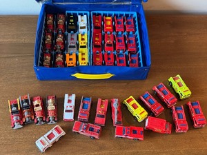 lot 364 image: Collection of Vintage Hot Wheels Fire Trucks with 48-Car Case