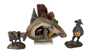 lot 385 image: Gold Mining Diorama with Donkey and Prospector Figurines