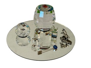 lot 386 image: Crystal Collectibles Lot with Swarovski, Mirror Tray and Figurines