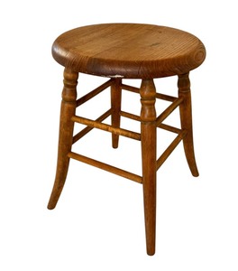 lot 403 image: Vintage Wooden Stool 18 Inch High