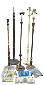 lot 445 image: Vintage Floor Lamp Bases in Need of Refurbishment Plus Accessories