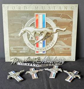 lot 456 image: Ford Mustang Anniversary Sign  Mustang Vehicle BadgesEmblems