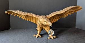 lot 344 image: Awesome Brass Painted Metal Eagle Statue