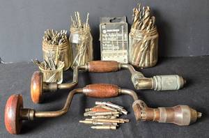 lot 466 image: Pair of Bit Braces & Numerous Drill Bits