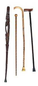 lot 517 image: Four Vintage Walking Sticks and Canes