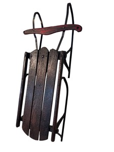 lot 480 image: Vintage Wooden and Metal Sled