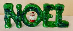 lot 486 image: Vintage Howard Holt Noel Santa Ceramic Candle Holder