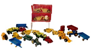 lot 543 image: Vintage Tootsie, Lensy, and Mini Dink Diecast Farm and Construction Vehicles Collection