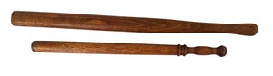 lot 550 image: Vintage Wooden Billy Club and 28-Inch Wooden Axe Handle Set