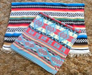 lot 616 image: Pair of Vintage Ethnic Patterned Throws