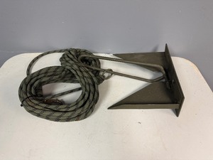 lot 60 image: River Anchor with 50 Rope - Light weight for use in canoe or duck boat.