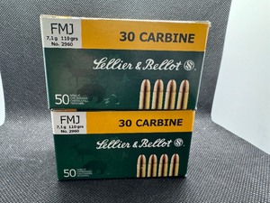 lot 80 image: Lellier & Bellot FMJ 30 Carbine (2 Boxes - 50 Cartridges each)