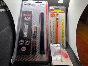 lot 81 image: Maglite Pro LED Flashlight, Telescoping Magnetic Pickup Tool and Handy Fan