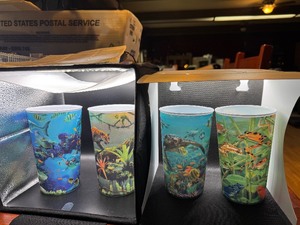 lot 83 image: Four Cool 3D 32 oz Wildlife Plastic Cups