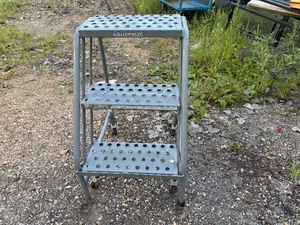 lot 93 image: Cotterman Three Step Ladder  2 deep x 1 12 wide. 450 lb Max Load.