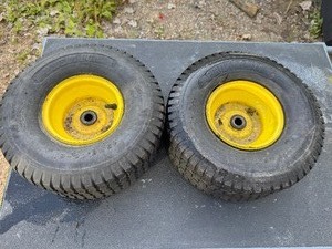 lot 95 image: Two Mower Rims and Tires. 15 x 6.00 x 6