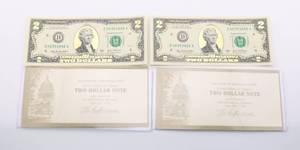 lot 13 image: 2003 Uncirculated Two Dollar Note Lot of 2