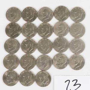 lot 23 image: Eisenhower Dollar Lot of 23 (Ikes)