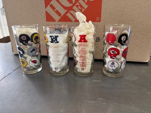 Vintage Collectible NFL Glasses (Two NFC, Two AFC)