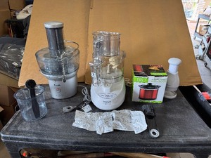 lot 49 image: Juicer, Keurig Filters, Food Processor, Mini Crockpot (Appears Unused) KitchenAid Chopper