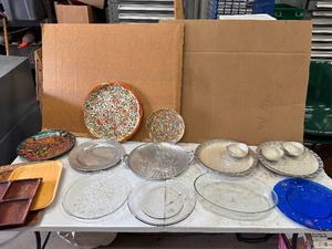 lot 82 image: Lot of Decorative Serving Plates, Trays and Candy Dishes