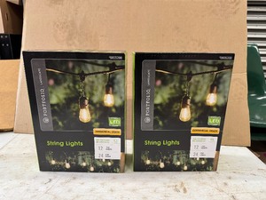 lot 85 image: Two Packs of Portfolio Landscape Commercial Grade String Lights.  Each Pack has 12 Light Sockets and is 24 Feet Long.