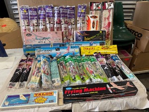 lot 91 image: Mega Lot of Vintage Balsa Wood Model Planes, approx. 35