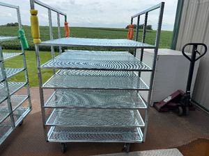 lot 93 image: Lightweight Rolling Metal Cart (42X50X61)