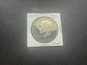 lot 8 image: 1974 S Gem Proof Clad IKE Dollar, Very Near Perfect, Deep Mirrors, Pulled from Set