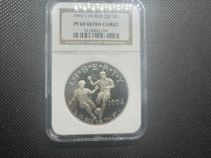 lot 20 image: 1994 S PF69 Ultra Cameo World Cup Dollar, NGC