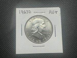 lot 26 image: 1963 D AU Franklin Half Dollar