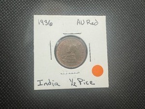 lot 31 image: 1936 AU Red India 12 Pice. Harder find in AU