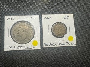 lot 72 image: XF 1950  SF Three Pence UK Coins