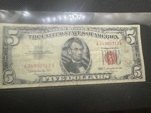 lot 117 image: 1963 Red Seal $5 Bill