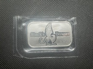 lot 118 image: 2023 Stacks and Bowers 1 oz Silver Bar