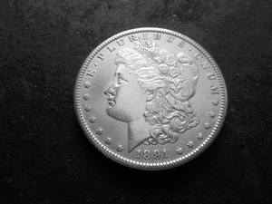 lot 4 image: 1891 S Morgan Silver Dollar