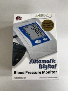 lot 62 image: Veridian Healthcare Automatic Digital Blood Pressure Monitor with Adult Arm Cuff, Manual, and Pouch - Clinically Accurate Performance, Intelligent Inflation for Easy At-Home Monitoring - Great Condition