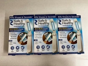 lot 64 image: Lot of 3 NEW Safe & Healthy Disinfecting UV Light - Lab Tested Technology, Kills 99.9% of Harmful Viruses, Germs & Bacteria