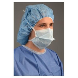lot 9 image: 1 Case (300 each) NEW Cardinal Health AT51035 Insta-Gard Latex-Free&nbspDuckbill Tie Closure Surgical Mask - Blue