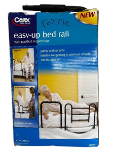 lot 29 image: New Open Box Carex Easy-Up Bed Rail with Padded Support Bar  Safe and Secure Support, Stable Mobility In-and-Out of Bed