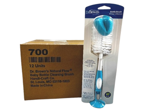 lot 45 image: 1 Case (12 each) NEW Dr. Browns Natural Flow Baby Cleaning Brush - Grooved, No-Slip Handle and Combination Sponge, Easy Cleaning of Bottles