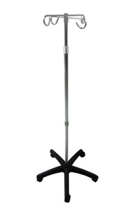 lot 28 image: NEW In Open Box Gentry Hardware Products GT-94030- 4H-KD Aluminum I.V. Pole Infusion Stand  Height Adjustable Pole for Versatile Use, Stable Base with Smooth-Rolling Casters